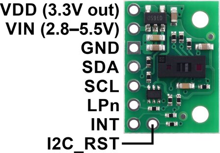 VL53L5CX Time-of-Flight 8&times;8-Zone Distance Sensor Carrier with Voltage Regulator, 400cm Max Pololu 3417