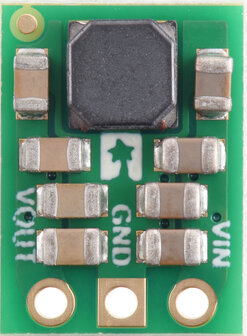 Deze krachtige synchroon schakelende step-up/step-down regelaar produceert op effici&euml;nte wijze 5 V van ingangsspanningen