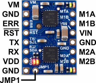 Motoron M2U256 Dual Serial Motor Controller (Header Pins Soldered) Pololu 5066