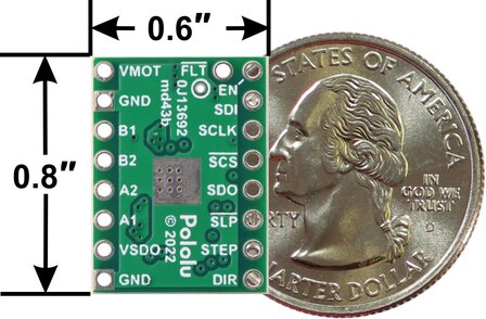 DRV8434S SPI Stepper Motor Driver Carrier, 2A Max. Current Limit (Header Pins Soldered) Pololu 3769