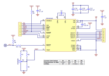 DRV8434S SPI Stepper Motor Driver Carrier, Potentiometer for Max. Current Limit (Header Pins Soldered) Pololu 3767