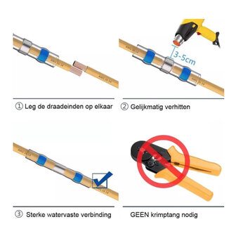 50 stuks Soldeerhulzen Waterdicht - Wit - 26-24AWG