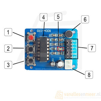 Voice recorder en speler module ISD1820