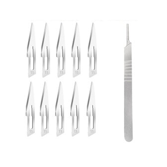 Scalpel - Scalpel mes - Hobbymesje - Scalpelmesjes - Vlijmscherp - Met 10 gratis Scalpelmesjes No.11 - Zilver