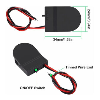 Batterij houder 1x CR2032 met aan/uit knop