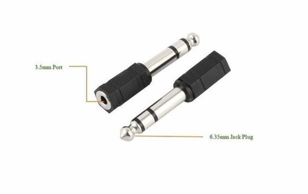 6.35MM Naar 3.5MM Male Stereo Audio Jack Adaptor 