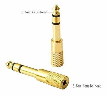 Gold Plated 6.35mm Male to 3.5mm Stereo Jack Adaptor Socket Adapter