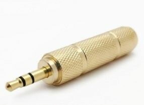 6.35MM Female Naar 3.5MM Male Stereo Audio Jack Adaptor Gold Plated