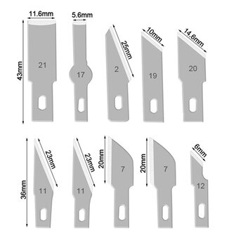 Scalpel Mesjes - 16-delig - Incl Doosje - Hobby Mesjes voor Pedicure, Boetseren, Hobby