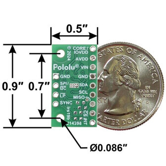 VL53L8CX Time-of-Flight 8&times;8-Zone Distance Sensor Carrier with Voltage Regulators, 400cm Max Pololu 3419