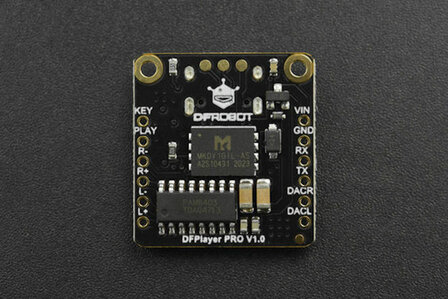Fermion: DFPlayer Pro - A mini MP3 Player with On-board 128MB Storage (Breakout) DFR0768