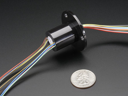 Slip Ring with Flange - 22mm diameter, 12 wires, max 240V @ 2A Adafruit 1196