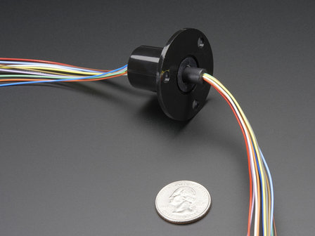 Slip Ring with Flange - 22mm diameter, 12 wires, max 240V @ 2A Adafruit 1196