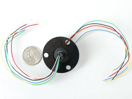 Slip Ring with Flange - 22mm diameter, 6 wires, max 240V @ 2A Adafruit 736