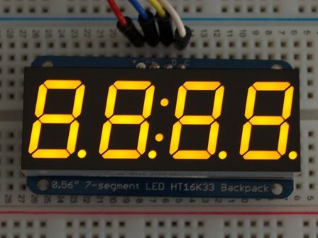 0.56 inch 4-Digit 7-Segment Display w/I2C Backpack Geel  adafruit 879