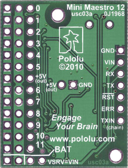 Mini Maestro 12-Channel USB Servo Controller Pololu 1353
