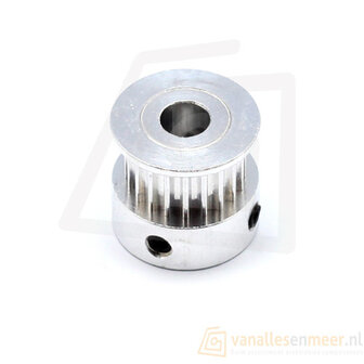 GT2-6 Timing Pulley &ndash; 20 Tanden &ndash; 4 mm Asgat &ndash; Aluminium &ndash; Voor 6 mm Riem