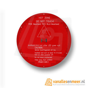 MK3 3D Printer Heated Bed - 3mm Aluminium PCB Heatbed - 12v rond 220mm