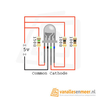 5mm LED RGB helder common Cathode