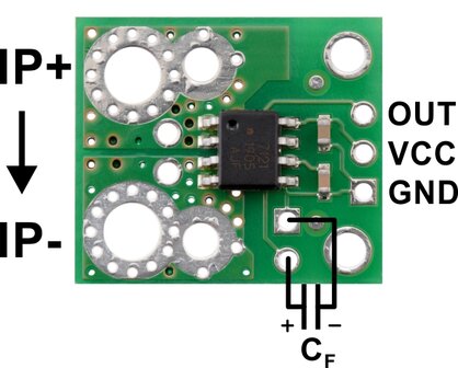ACHS-7125 Stroomsensor Carrier (&plusmn;50A) &ndash; Precisie Hall-effect Sensormodule &ndash; Pololu 4034