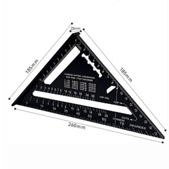 7 inch aluminium driehoek winkelhaak