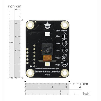 DFRobot Gravity AI Gesture &amp; Face Detection Sensor &ndash; SEN0626 &ndash; I2C/UART, 5 Gebaren &amp; 10 Gezichten, 3 m