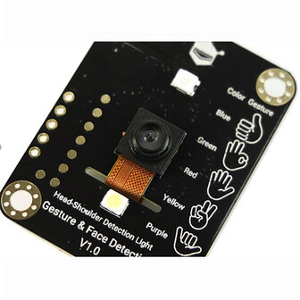 DFRobot Gravity AI Gesture &amp; Face Detection Sensor &ndash; SEN0626 &ndash; I2C/UART, 5 Gebaren &amp; 10 Gezichten, 3 m