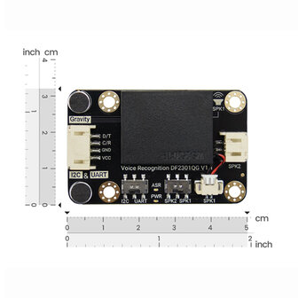Gravity Offline Spraakherkenning Sensor &ndash; SEN0539 &ndash; Voor micro:bit, Arduino, ESP32 &ndash; I2C/UART SEN0539