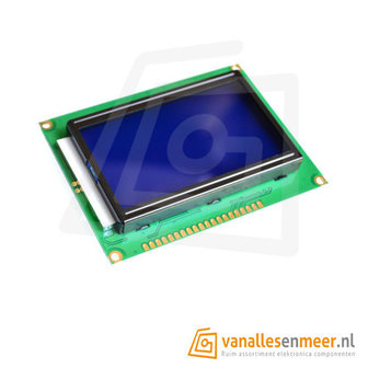 LCD Display ST7920- 128x64 pixels wit op blauw