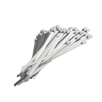 Tie wraps - RVS - 100 stuks - Lengte: 100 mm - Breedte: 4.6 mm - Roestvrij staal - Tie wrap - Kabelbinder - Tie-wrap