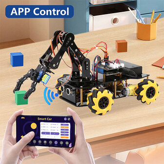 ACEBOTT QD007 Robot Arm Car Expansion Pack &ndash; 6DOF Robotarm voor QD001 ESP32 Smart Car