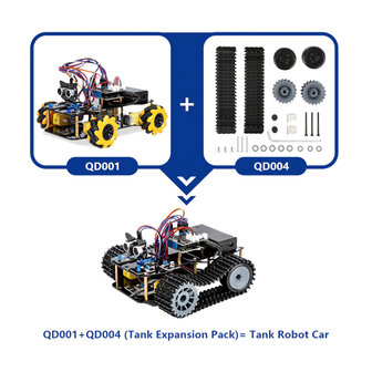 ACEBOTT QD004 ESP32 Smart Tank Robot Car Kit &ndash; Tank Track Pack voor QD001 Smart Car