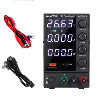 Digitale DC Labvoeding 0&ndash;30 V / 0&ndash;5 A met USB‑Sneloplader DPS305U