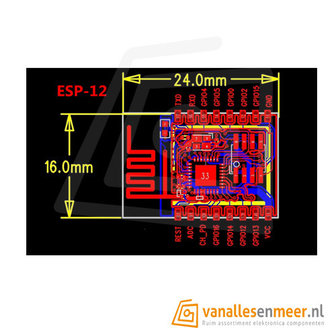 Wifi module ESP8266 Serial Wifi ESP-12E met antenne op PCB