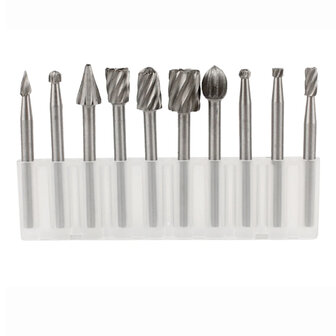 Freesset 10-delig &ndash; Mini Frezenset &Oslash; 3 mm (⅛ inch) &ndash; Voor Houtbewerking &amp; Multitool &ndash; Geschikt voor Dremel