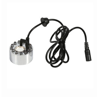 Mistmaker Rookmachine &ndash; 12 LED&rsquo;s &ndash; 4,5 &times; 3 cm &ndash; Kleurwisselend &ndash; Inclusief 24V Voedin