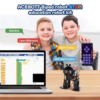 ACEBOTT QD021 Bionic Biped Robot Kit &ndash; ESP32‑gebaseerde Bipedale Robot (Inventor Series)