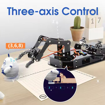 ACEBOTT QD022 &ndash; ESP32 4‑DOF Robot Arm Kit (Inventor Series)