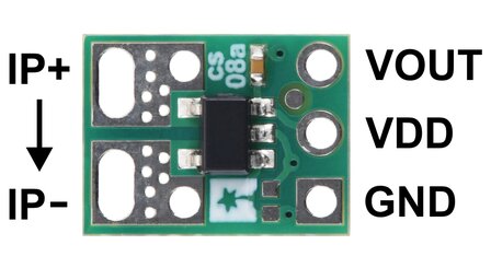 ACS37041KLHBLT-010B3 Current Sensor Micro Carrier (&plusmn;10 A, 3.3 V) Pololu 5440
