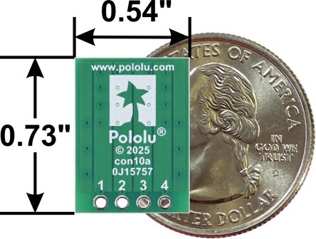 Breakout voor JST PH‑Connector (4‑Pin Top‑Entry) met JST SH‑Adapter - Pololu 5654