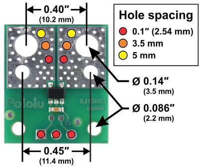 Pololu 5444 &ndash; ACS37041KLHBLT‑010B3 Current Sensor Compact Carrier (&plusmn;10 A, 3.3 V)
