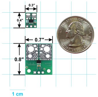 Pololu 5444 &ndash; ACS37041KLHBLT‑010B3 Current Sensor Compact Carrier (&plusmn;10 A, 3.3 V)