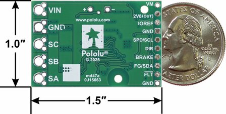 Pololu 5356 &ndash; Sensorloze BLDC-motorcontroller (A89301) met gesoldeerde connectoren &ndash; 50 V / 11 A
