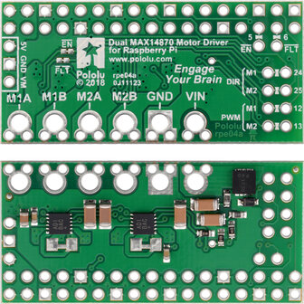 Pololu 3759 &ndash; Dual MAX14870 Motor Driver voor Raspberry Pi (Geassembleerd) &ndash; 1,7 A Continu / 2,5 A Pieks per Motor