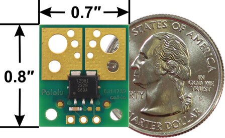 Pololu 5261 &ndash; ACS72981ELRATR‑200B3 Compact Current Sensor Carrier (&plusmn;200 A, 3.3 V)