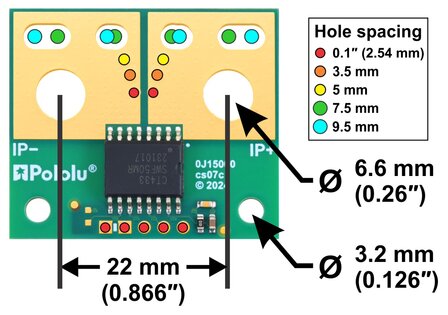 Pololu 5335 &ndash; CT433‑HSWF70MR TMR Current Sensor Large Carrier (&plusmn;70 A, 3.3 V)
