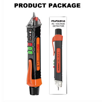 Contactloze Spanningszoeker &ndash; 12V tot 1000V AC &ndash; LED Indicatie &ndash; Gevoeligheidsinstelling &ndash; Met Zakl