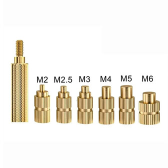 Heat Set Insert Tip Kit &ndash; M2 t/m M6 &ndash; 7-delig &ndash; Voor Kunststof Schroefinserts