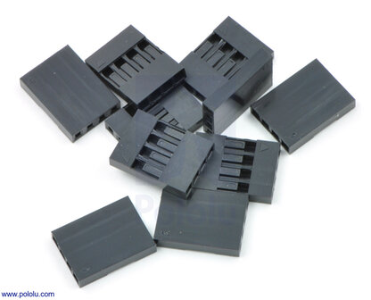 2,54 mm Dupont Krimpconnectorbehuizing: 1x4-Pins &ndash; 10 stuks &ndash; Pololu-1903