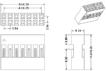 2,54 mm Dupont Krimpconnectorbehuizing: 2x4-Pins &ndash; 10 stuks &ndash; Pololu-1912